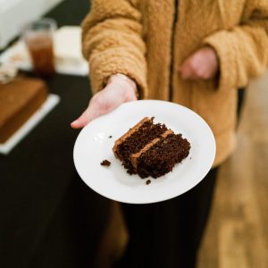 Moist chocolate cake with rich chocolate buttercream | Petite Sweets by Laura | Photo by Bailee Starr Photography